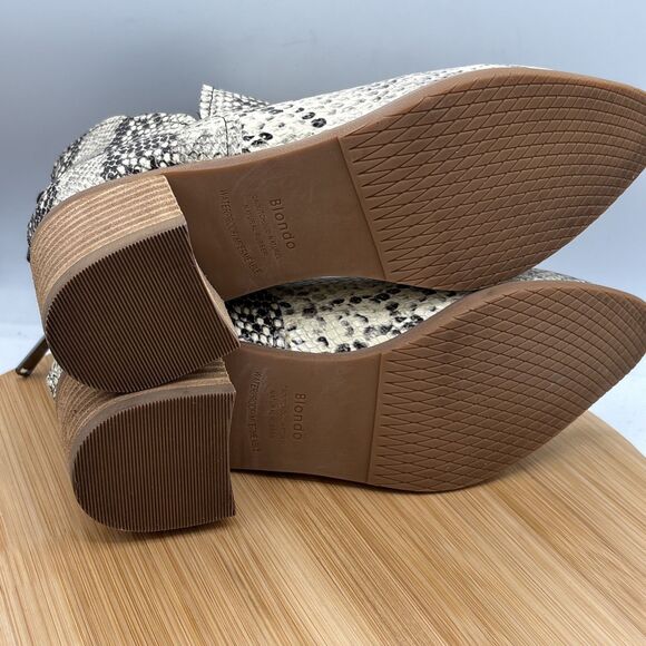 Blondo Esmee Waterproof Snake Print Ankle Bootie Block Heel Zip Women's 8M - Picture 10 of 11